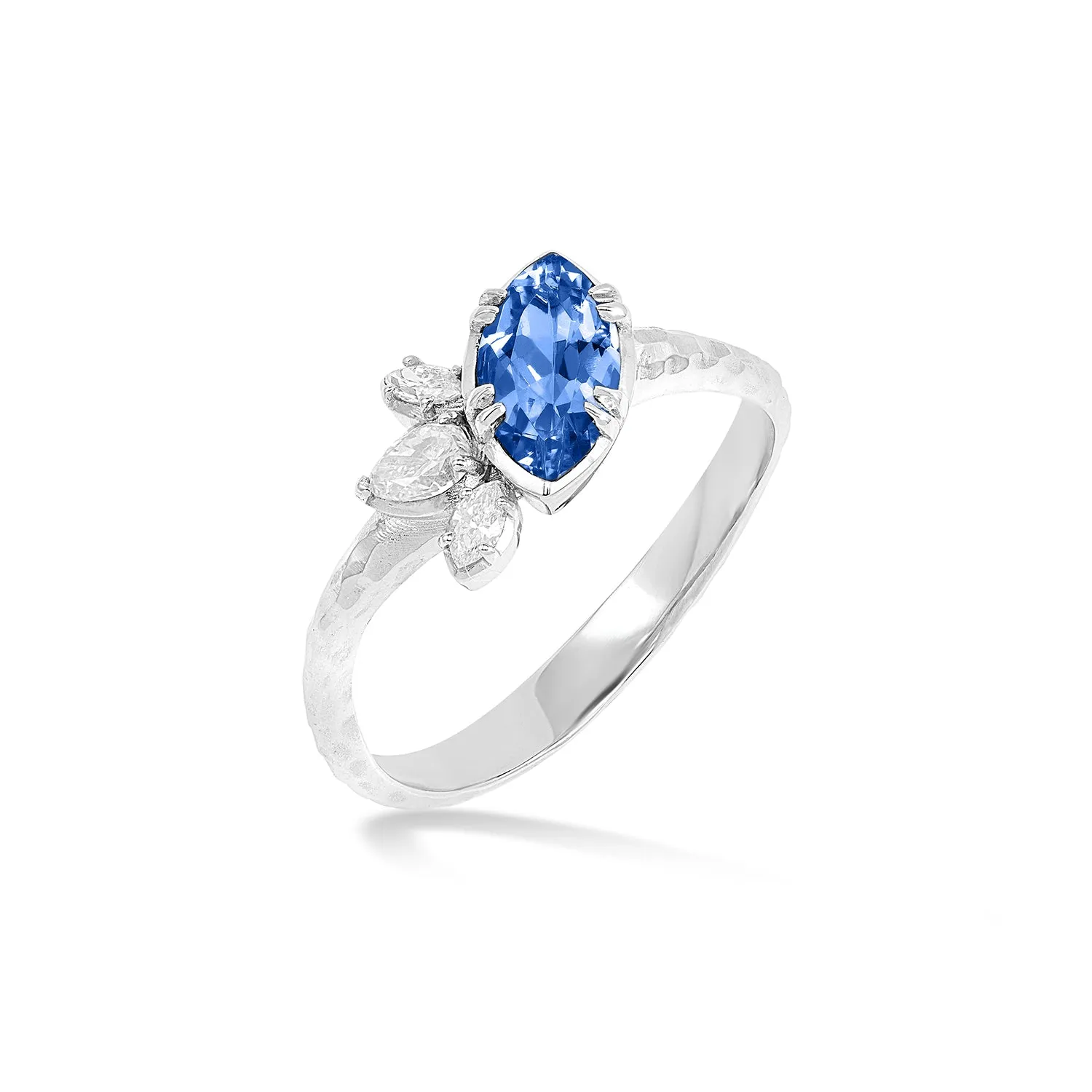 18k Marquise Sapphire & Diamond Stargazer Ring