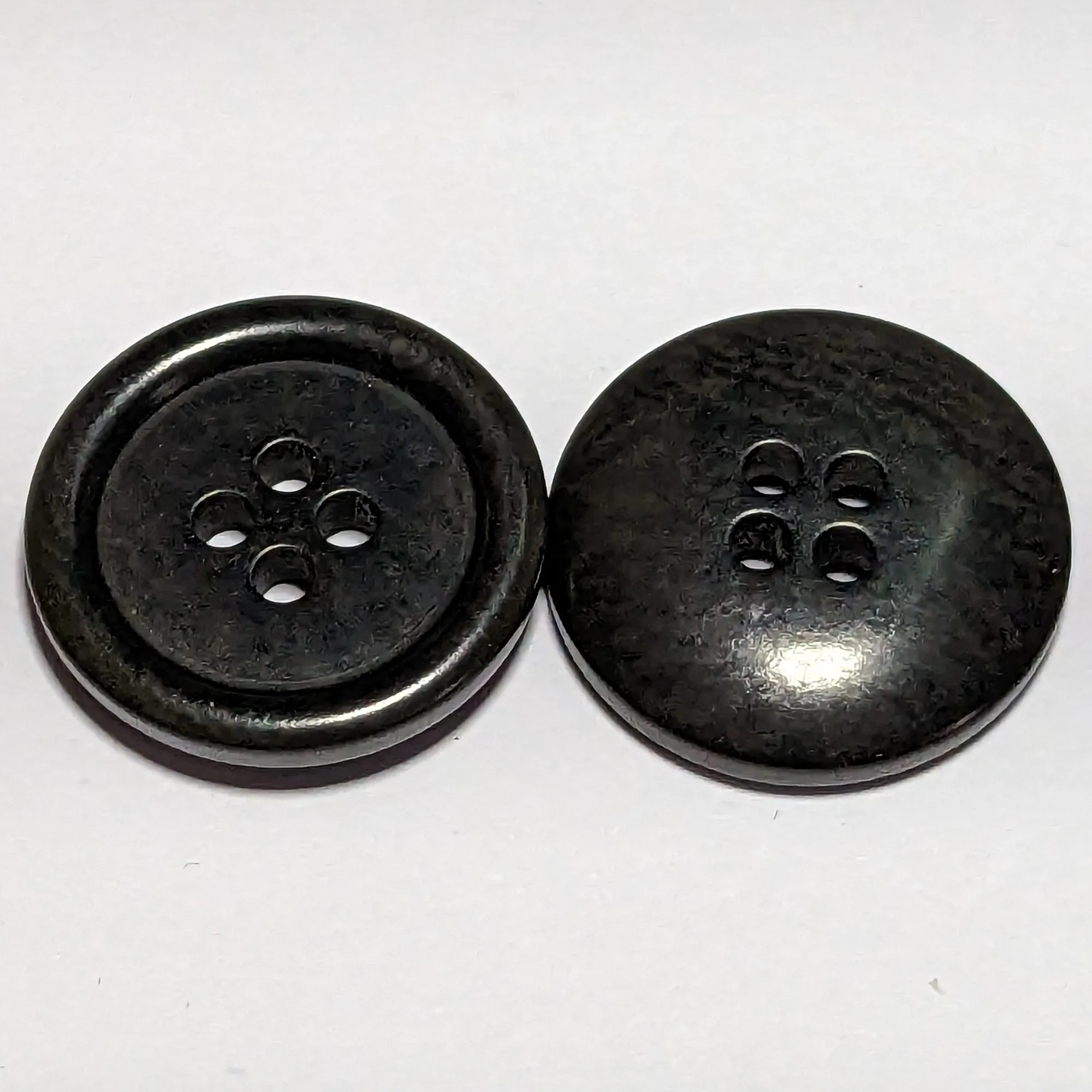 20mm or 15mm Black Corozo 4 Hole Buttons