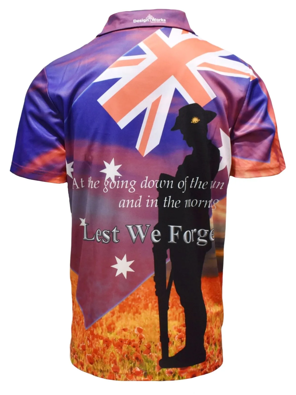 Adult Short Sleeve Sun Shirt - Remembrance Anzac Plus Size
