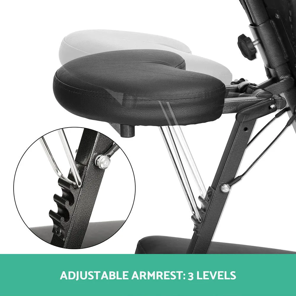Aluminium portable chair for massage, medical fetish or BDSM - BLACK