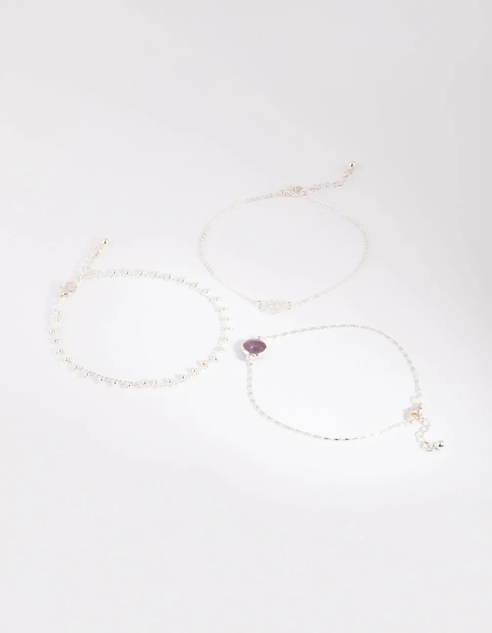 Amethyst Jingle Anklet Set