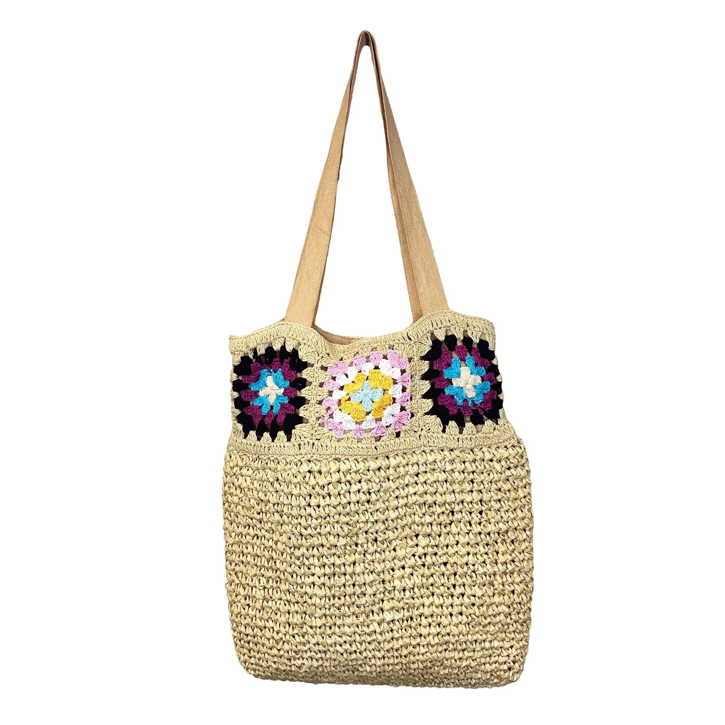 Anju Jewelry - Nola Raffia & Cotton Crochet Bag, Natural