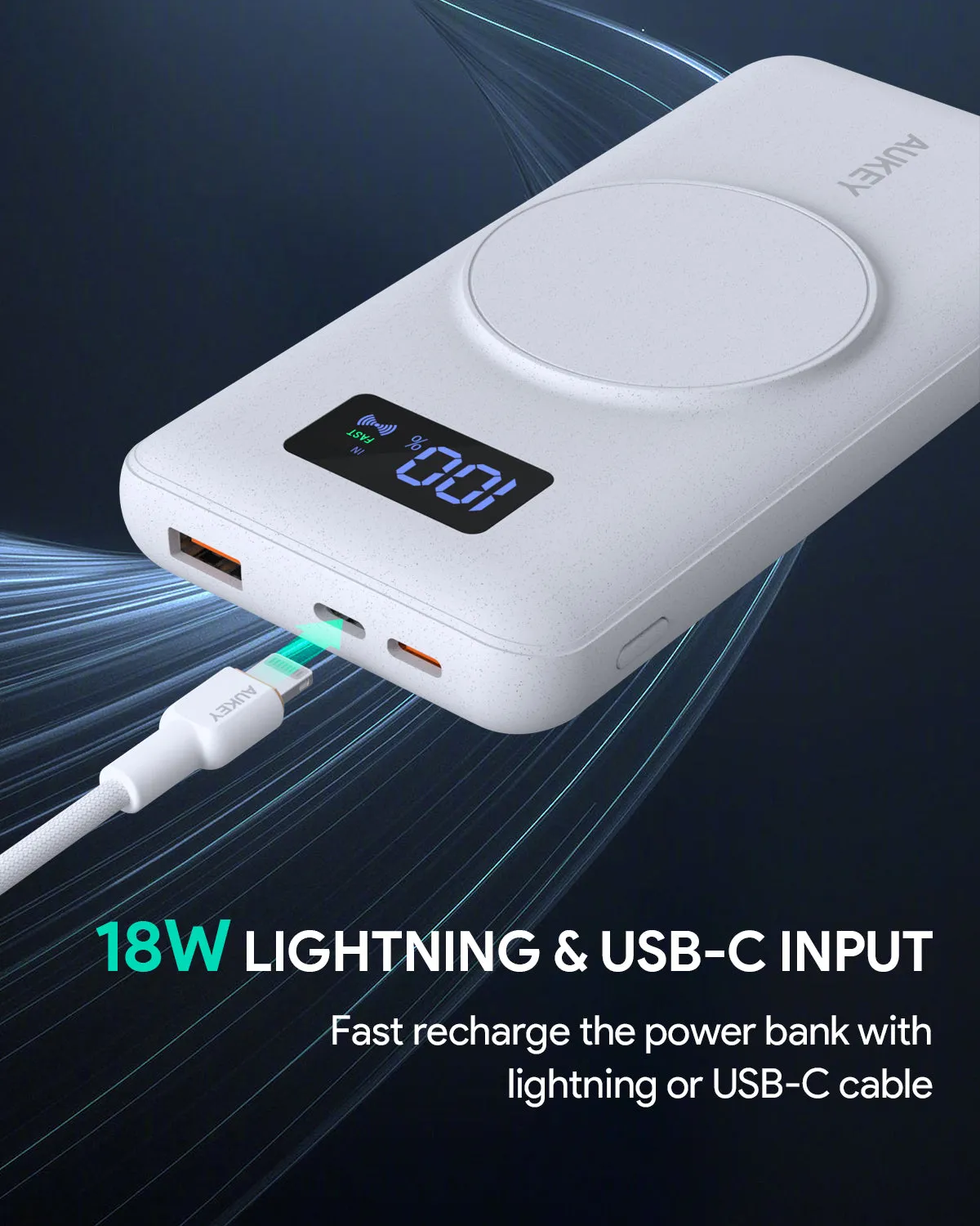 AUKEY PB-WL02i 10000MAH Magnetic Wireless Charging Power Bank