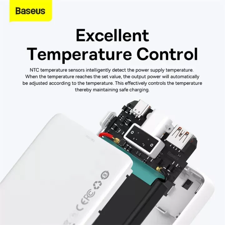 Baseus Block Digital Display 20W Quick Charging 10000mAh Power Bank with Lightning Cable