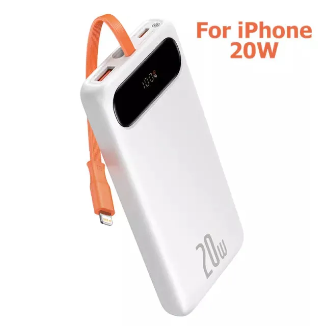 Baseus Block Digital Display 20W Quick Charging 10000mAh Power Bank with Lightning Cable