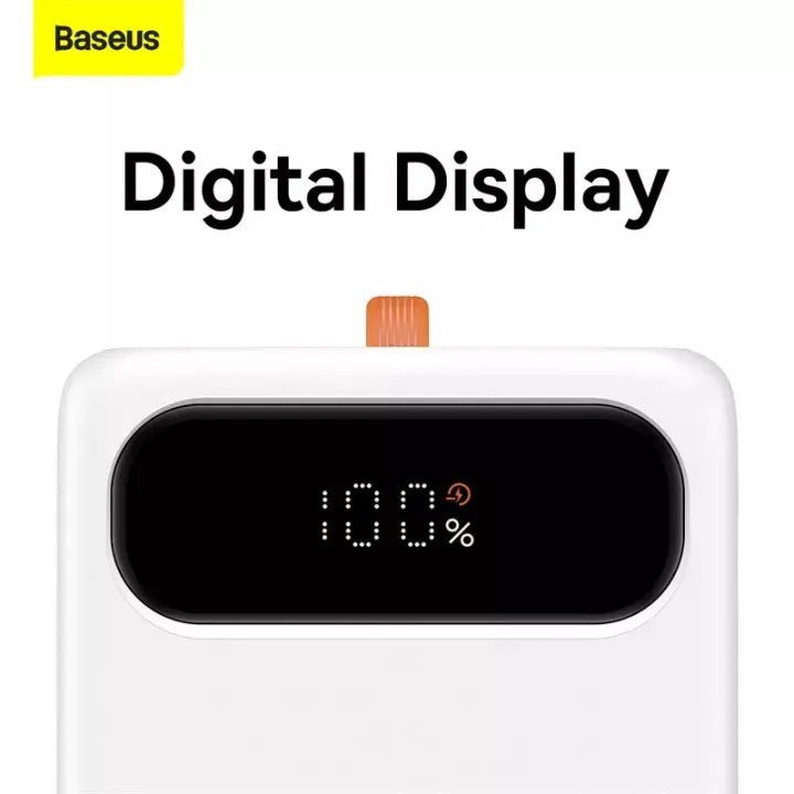 Baseus Block Digital Display 20W Quick Charging 10000mAh Power Bank with Lightning Cable