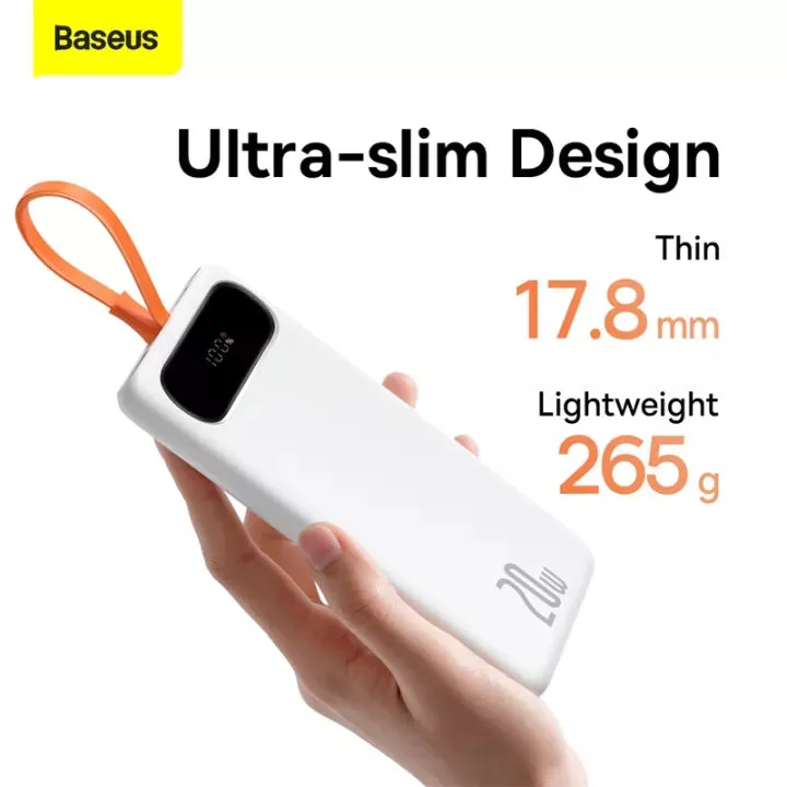 Baseus Block Digital Display 20W Quick Charging 10000mAh Power Bank with Lightning Cable