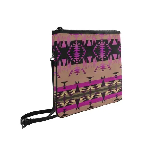 Between the Mountains Berry Slim Clutch Bag