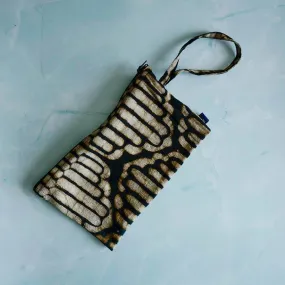 Block Print Black Hand Clutch Small Bag - Silo