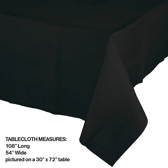 Bulk Black Velvet Value Friendly Plastic Table Cover (12 per Case)