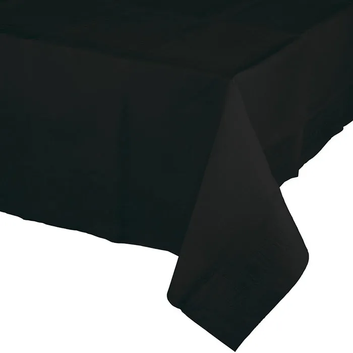 Bulk Black Velvet Value Friendly Plastic Table Cover (12 per Case)