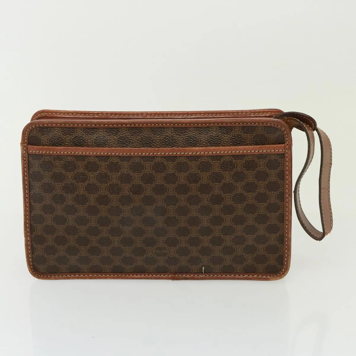 CELINE Canvas Clutch Bag 2Set Brown Auth 78513