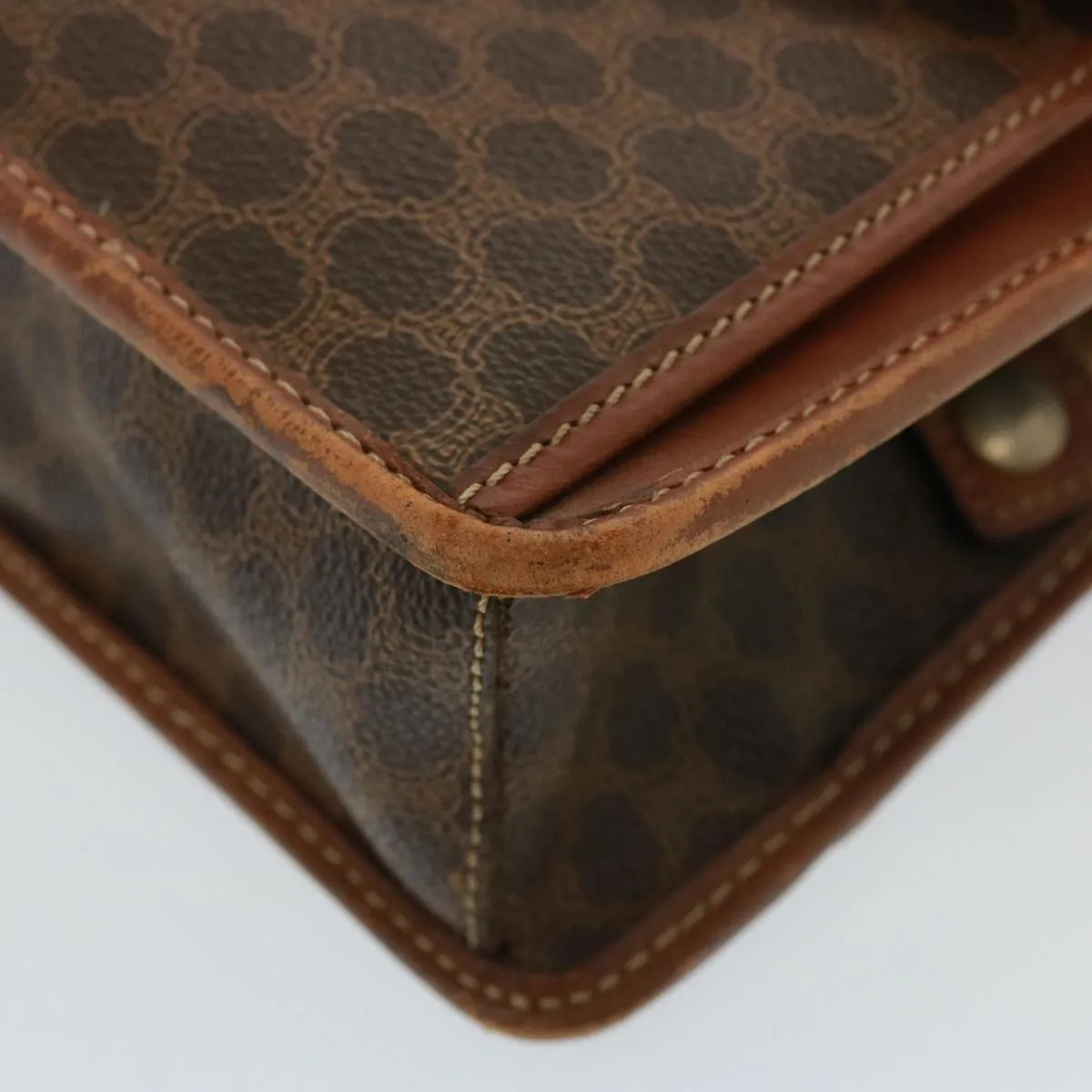 CELINE Canvas Clutch Bag 2Set Brown Auth 78513