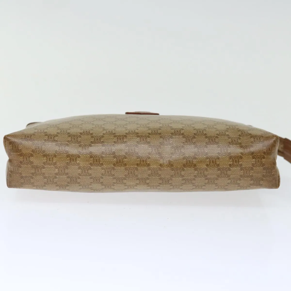 CELINE Macadam Canvas Clutch Bag Beige Auth 72478