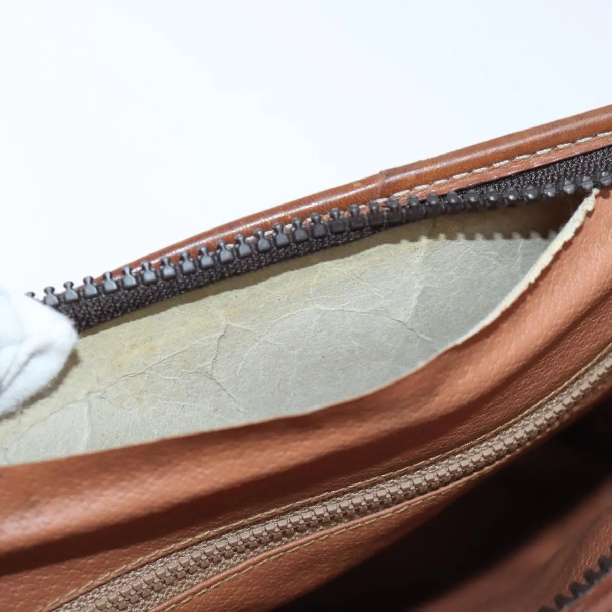 CELINE Macadam Canvas Clutch Bag PVC Brown Auth 72806