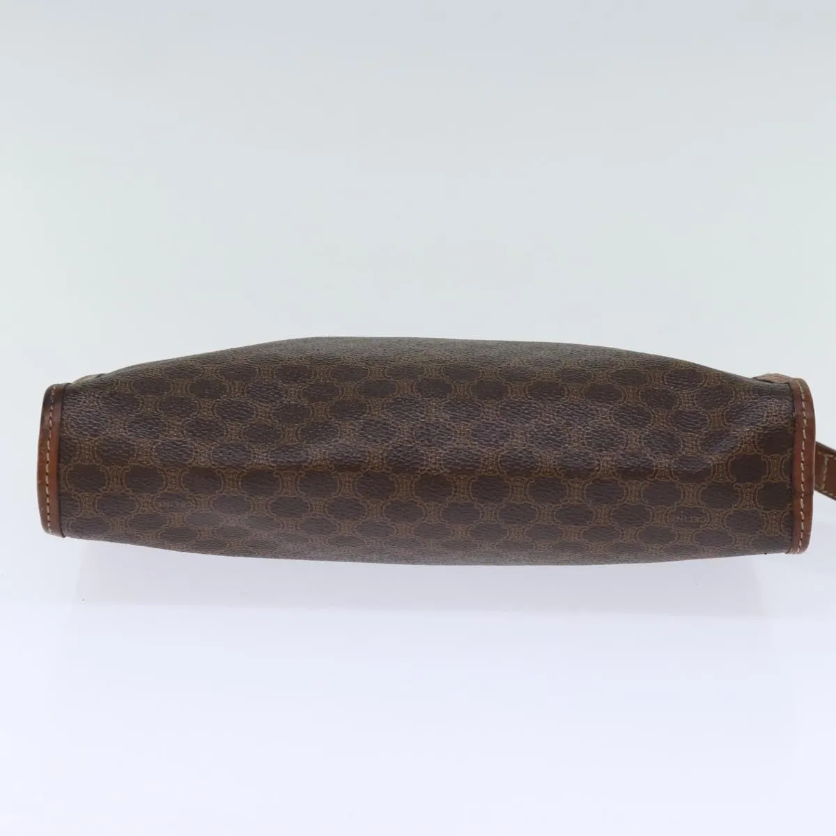 CELINE Macadam Canvas Clutch Bag PVC Brown Auth 72806
