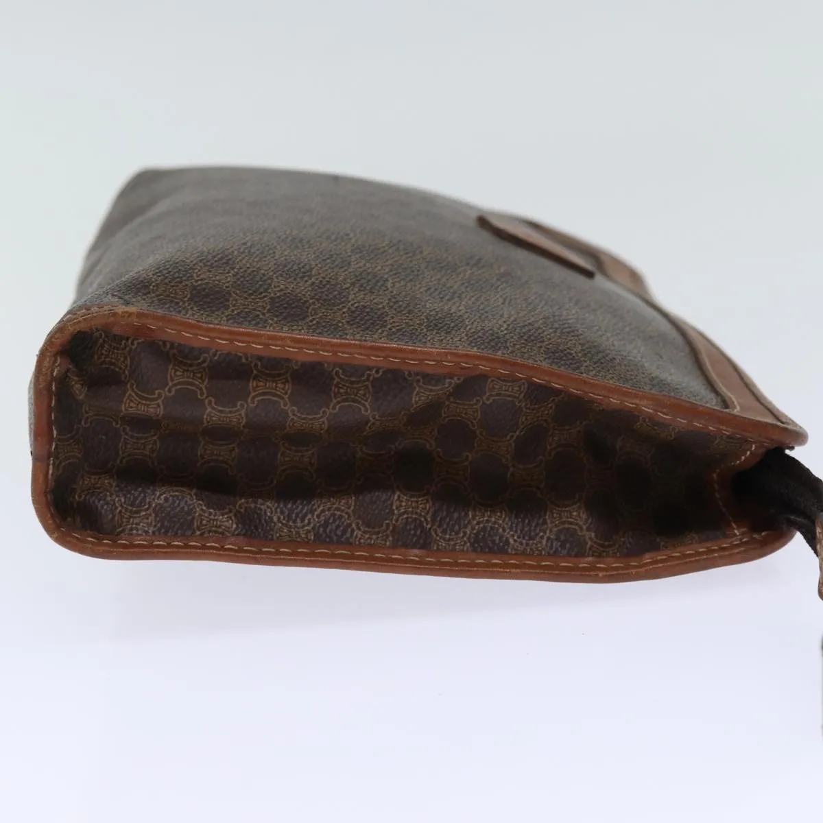 CELINE Macadam Canvas Clutch Bag PVC Brown Auth 72806