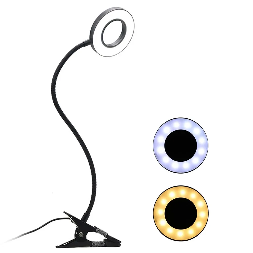 Clip-on Desk Lamp USB Table Lamp Eye Protection LED table Light Bendable Flexible Reading desk Lamp Nail Tattoo Reading Beauty