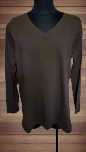 Cotton V-Neck Long Sleeve GT1058