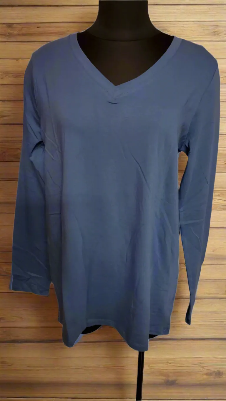 Cotton V-Neck Long Sleeve GT1058