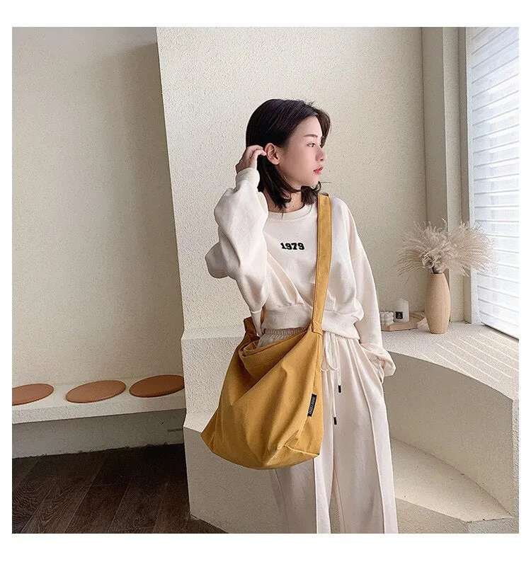 Darianrojas Retro Women's Messenger Canvas Bag Korean Style Ladies One-shoulder Art Lazy Commuter Bag Handbags Women Bags