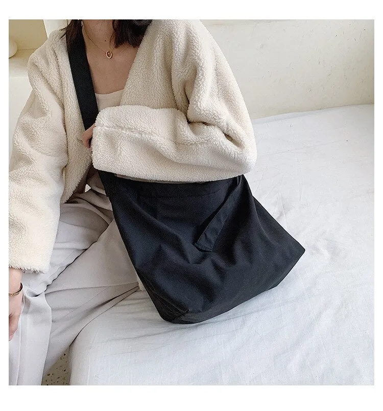 Darianrojas Retro Women's Messenger Canvas Bag Korean Style Ladies One-shoulder Art Lazy Commuter Bag Handbags Women Bags