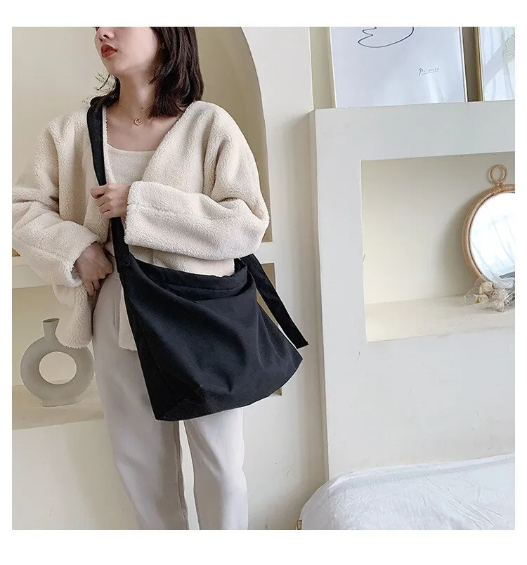 Darianrojas Retro Women's Messenger Canvas Bag Korean Style Ladies One-shoulder Art Lazy Commuter Bag Handbags Women Bags