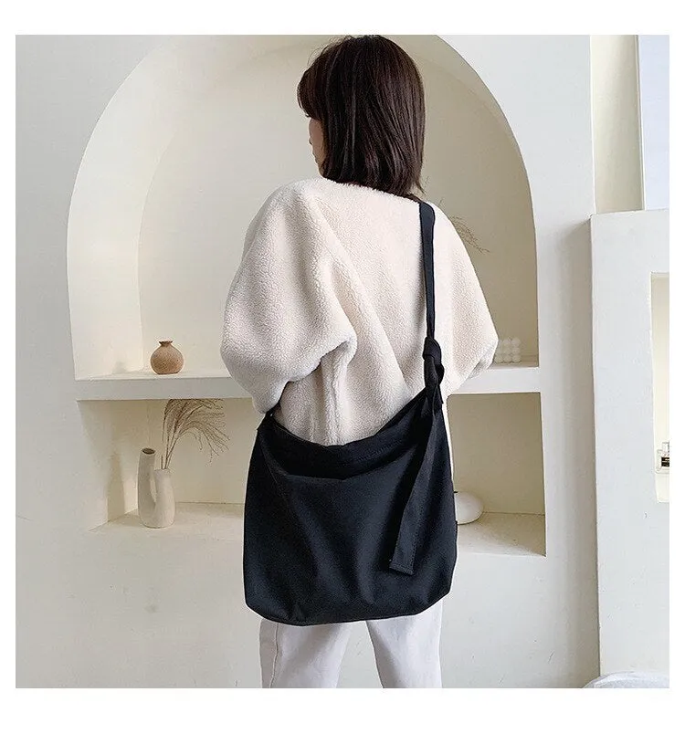 Darianrojas Retro Women's Messenger Canvas Bag Korean Style Ladies One-shoulder Art Lazy Commuter Bag Handbags Women Bags