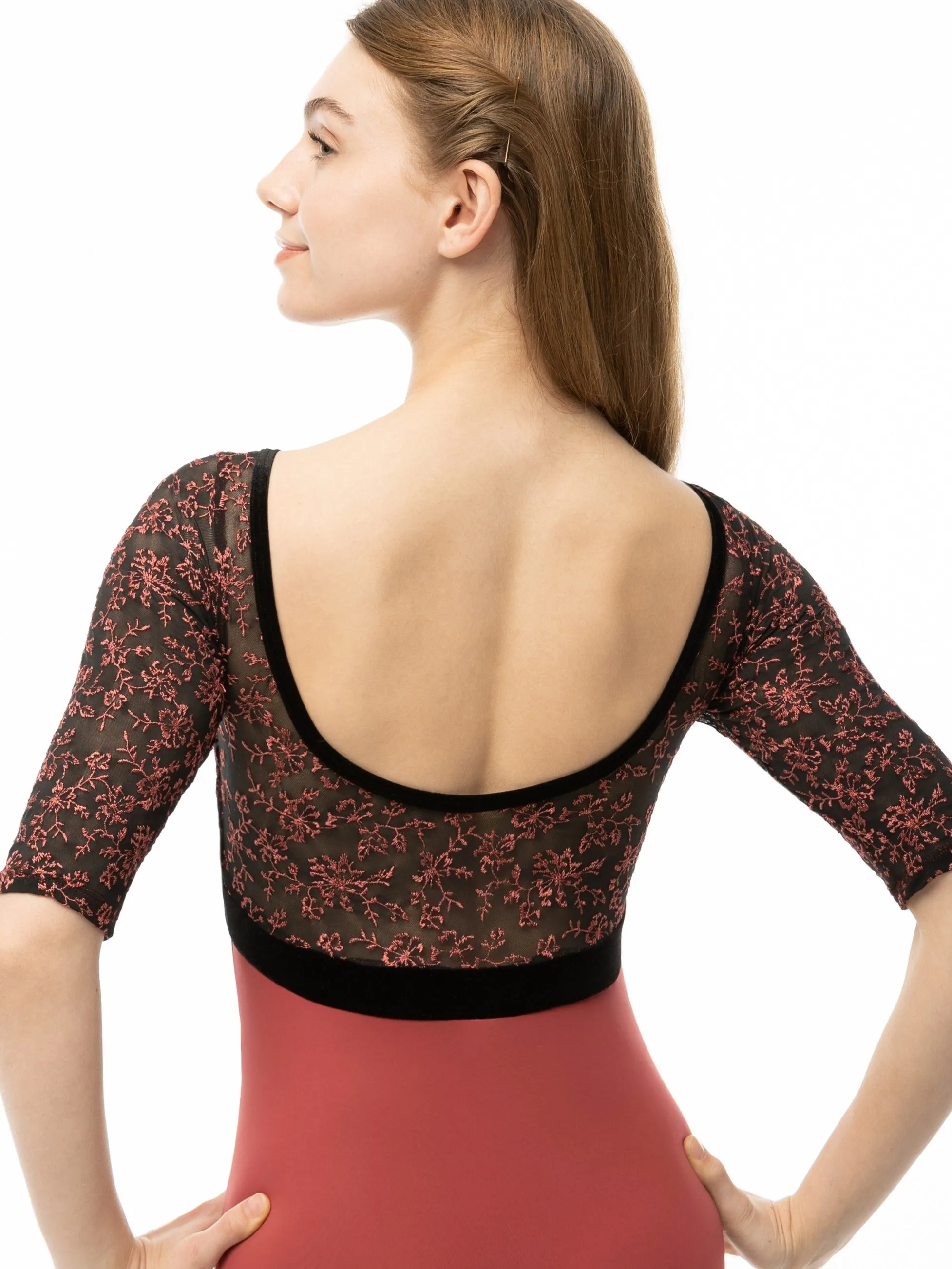 Darling Bateau Neck 3/4 Sleeve Leotard