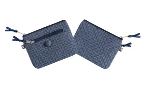Earth Squared - Emily Purse - Navy Blue Printed Canvas - 14x11cms