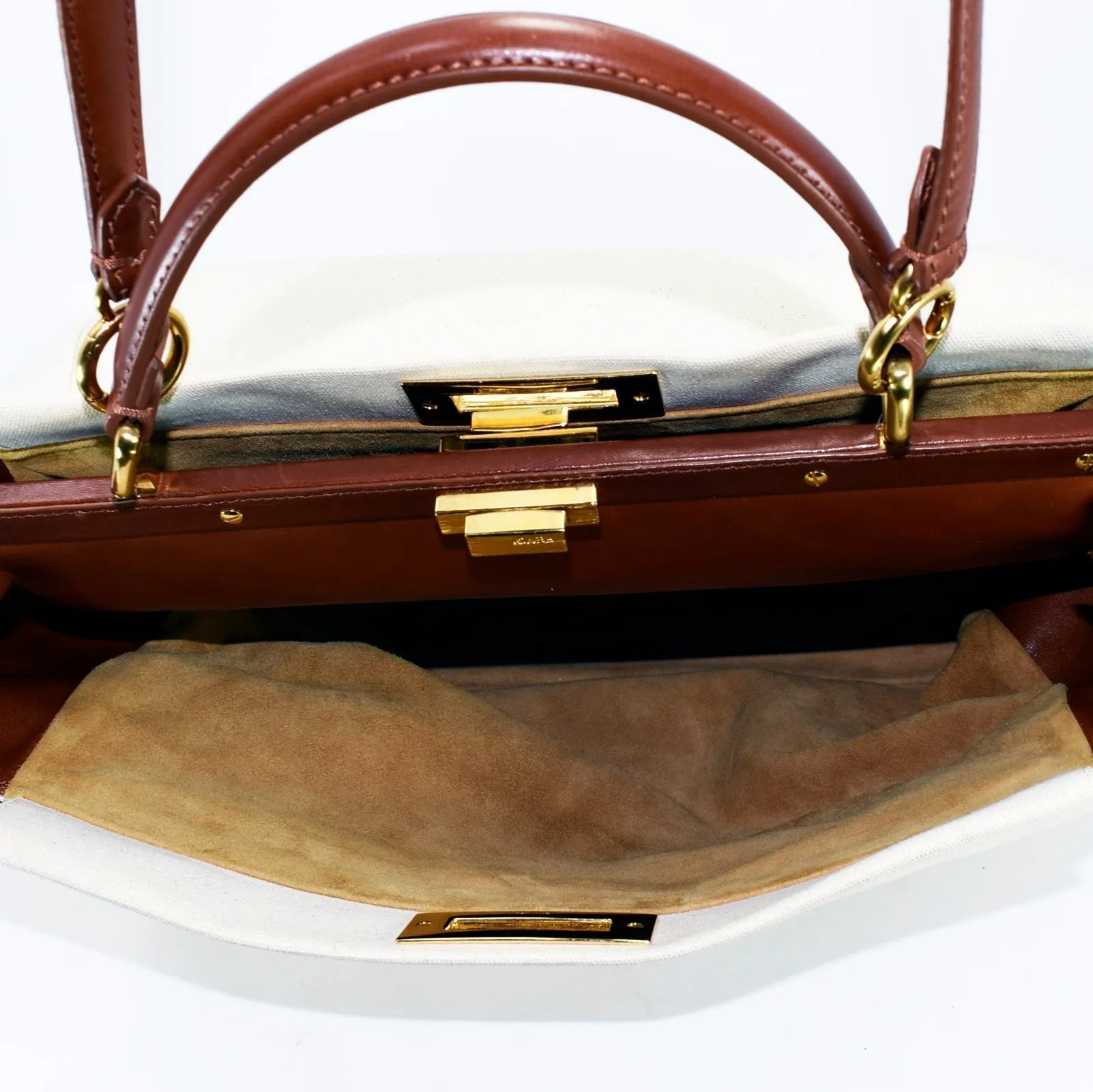 Fendi Peekaboo Large Canvas Handbag