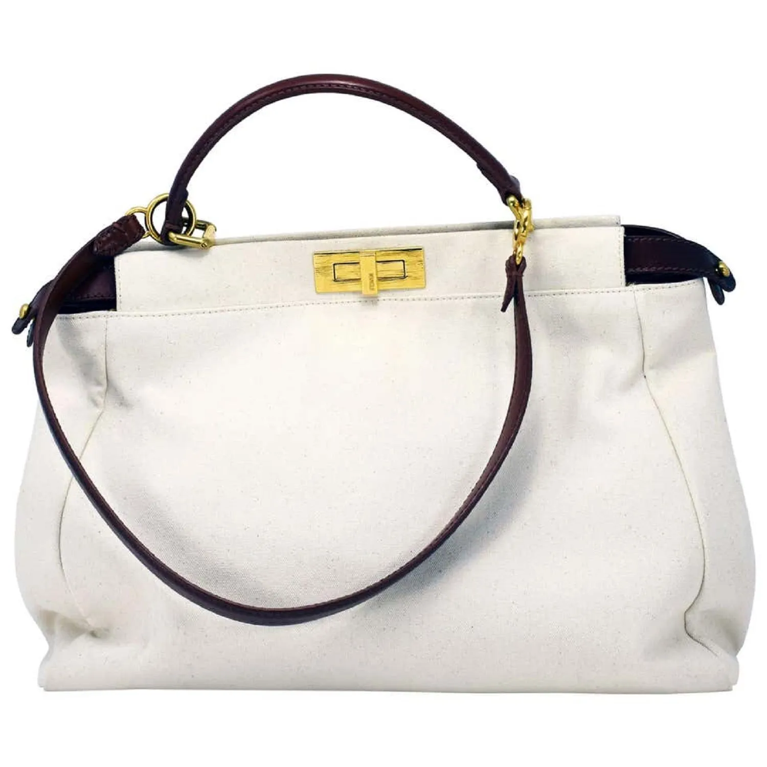 Fendi Peekaboo Large Canvas Handbag