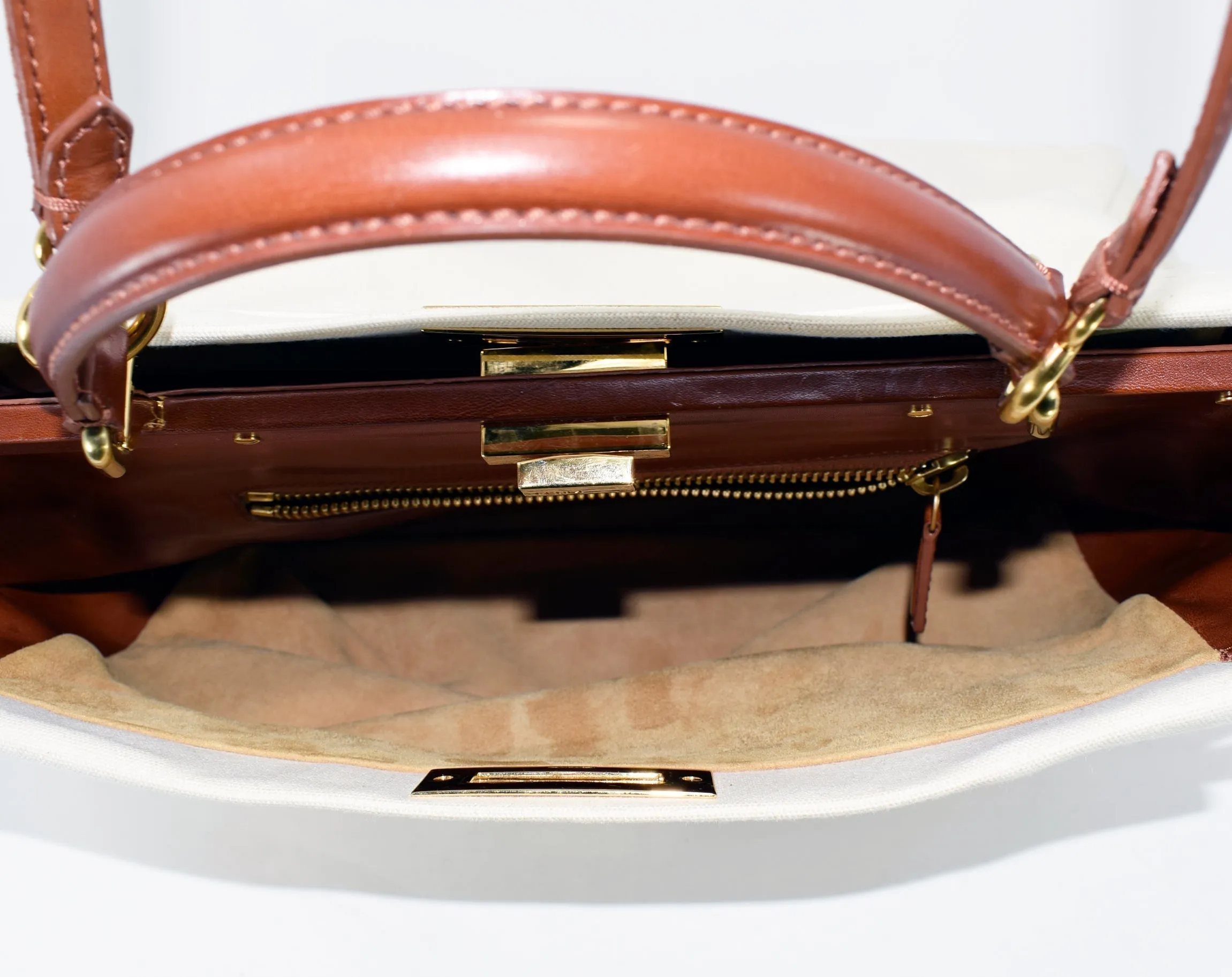 Fendi Peekaboo Large Canvas Handbag