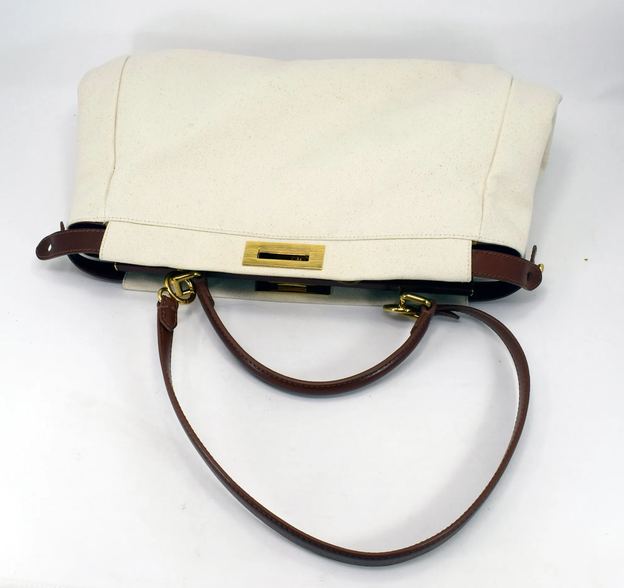 Fendi Peekaboo Large Canvas Handbag
