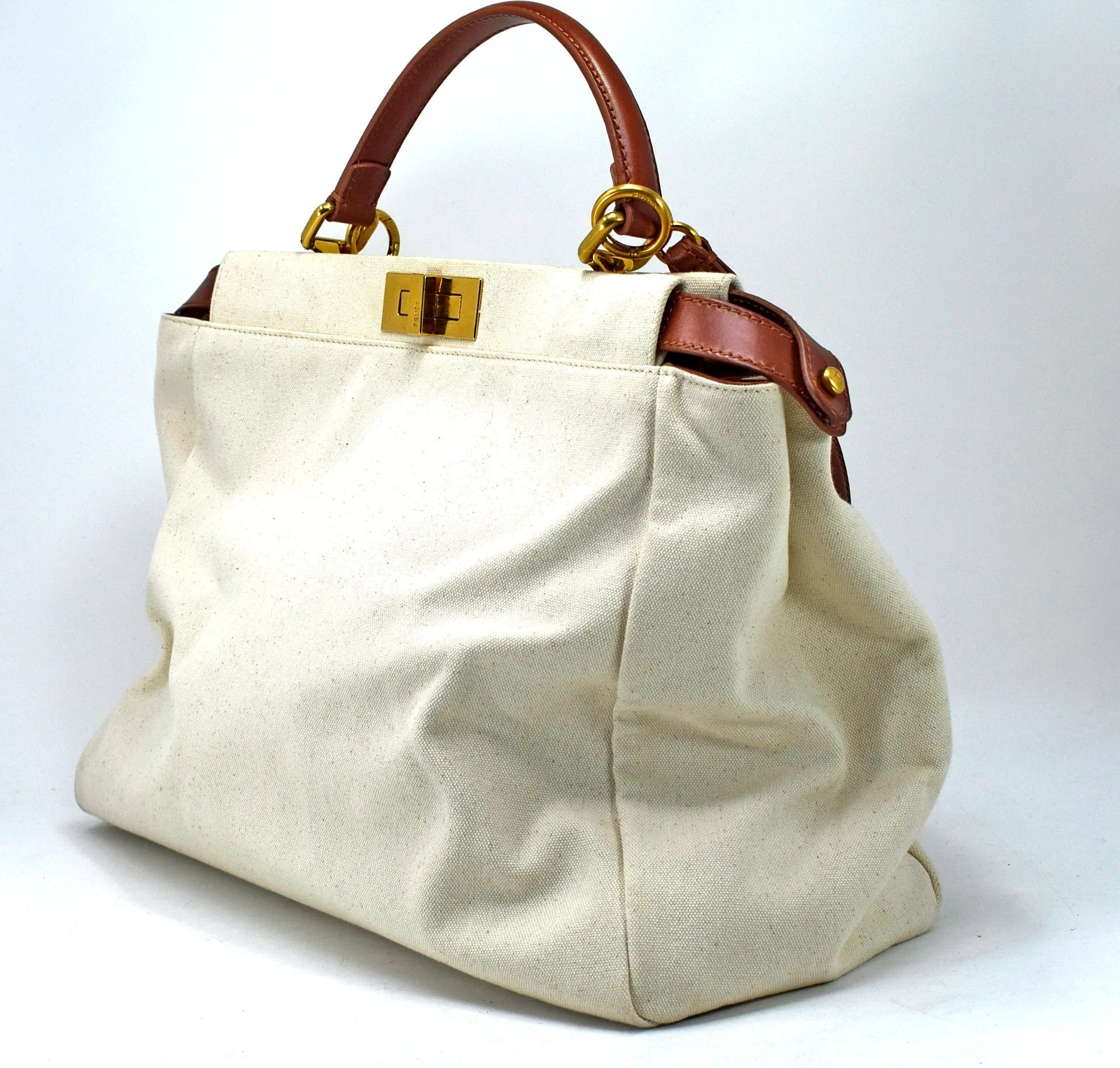 Fendi Peekaboo Large Canvas Handbag