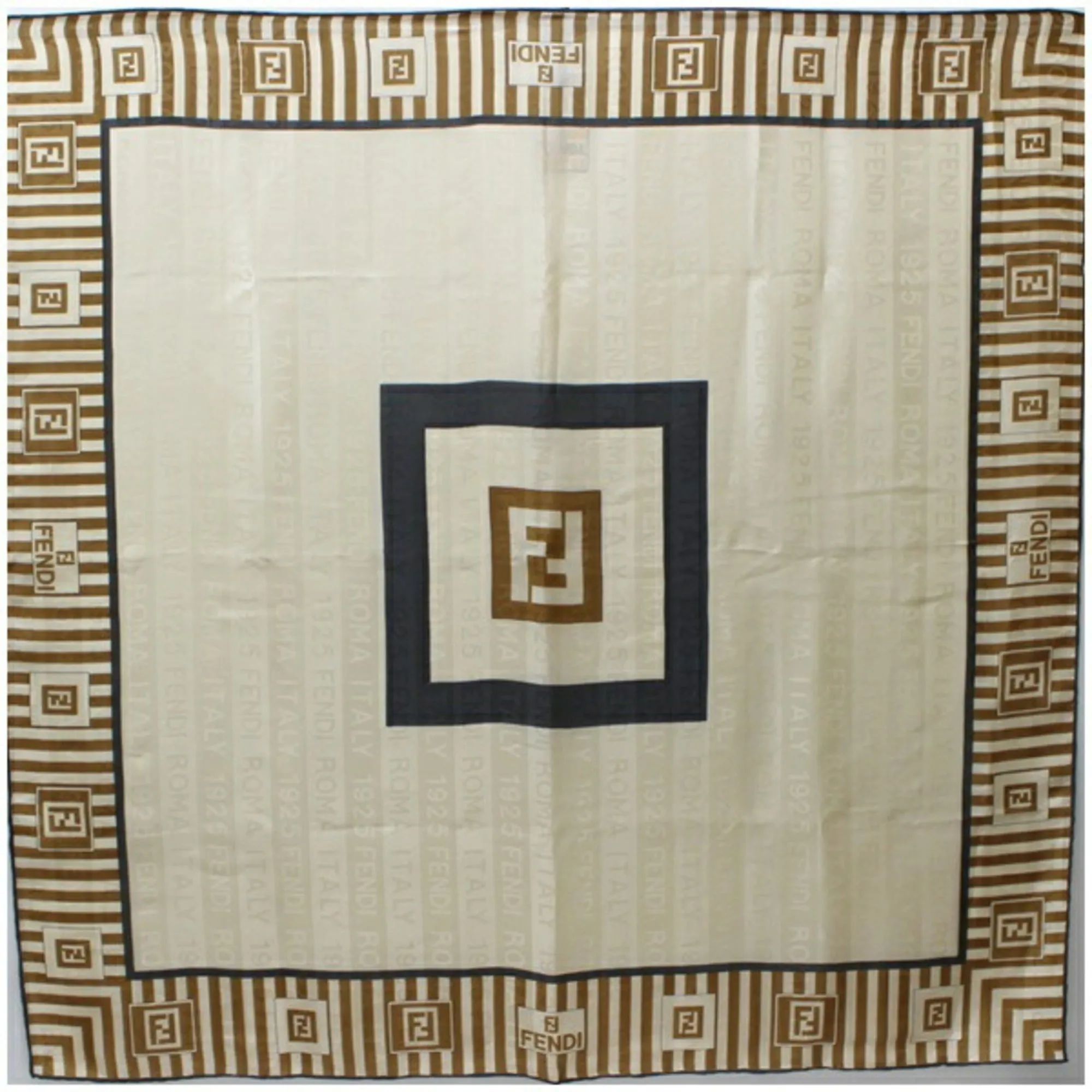 FENDI silk scarf muffler beige pattern Zucca  ladies