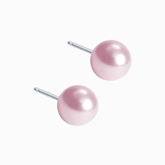 NATURAL TITANIUM Pearl 6 mm - Skin Friendly Earrings Ireland