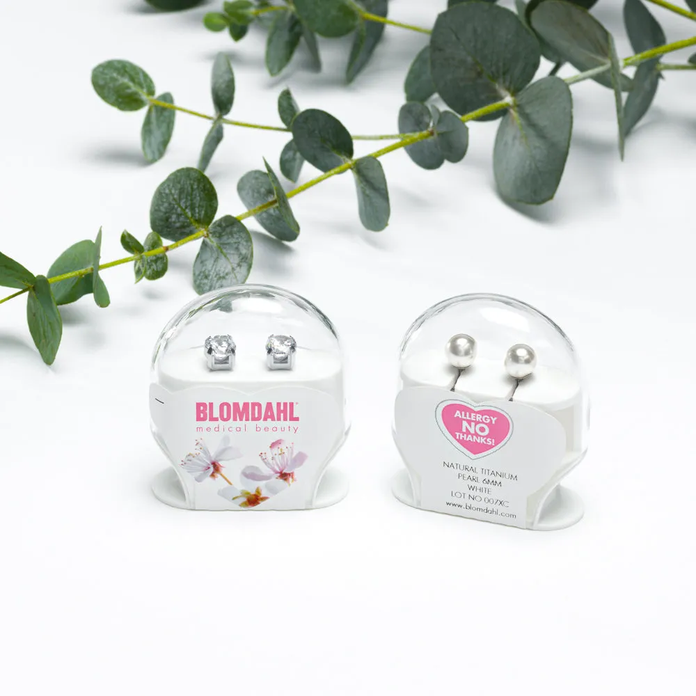 NATURAL TITANIUM Pearl 6 mm - Skin Friendly Earrings Ireland