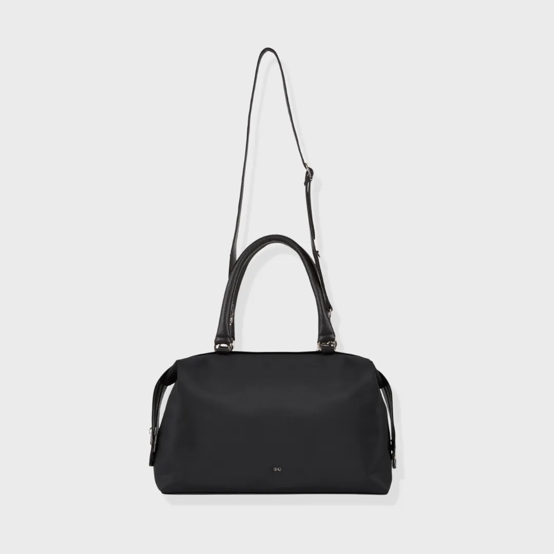 PARIS NYLON HAND & SLING BAG BLACK