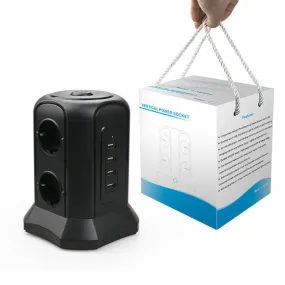 Plug Outlet Power Strip Tower 12  Outlets 5 USB Ports 2M Extension Cord with Switch Overload protector USB Socket Office