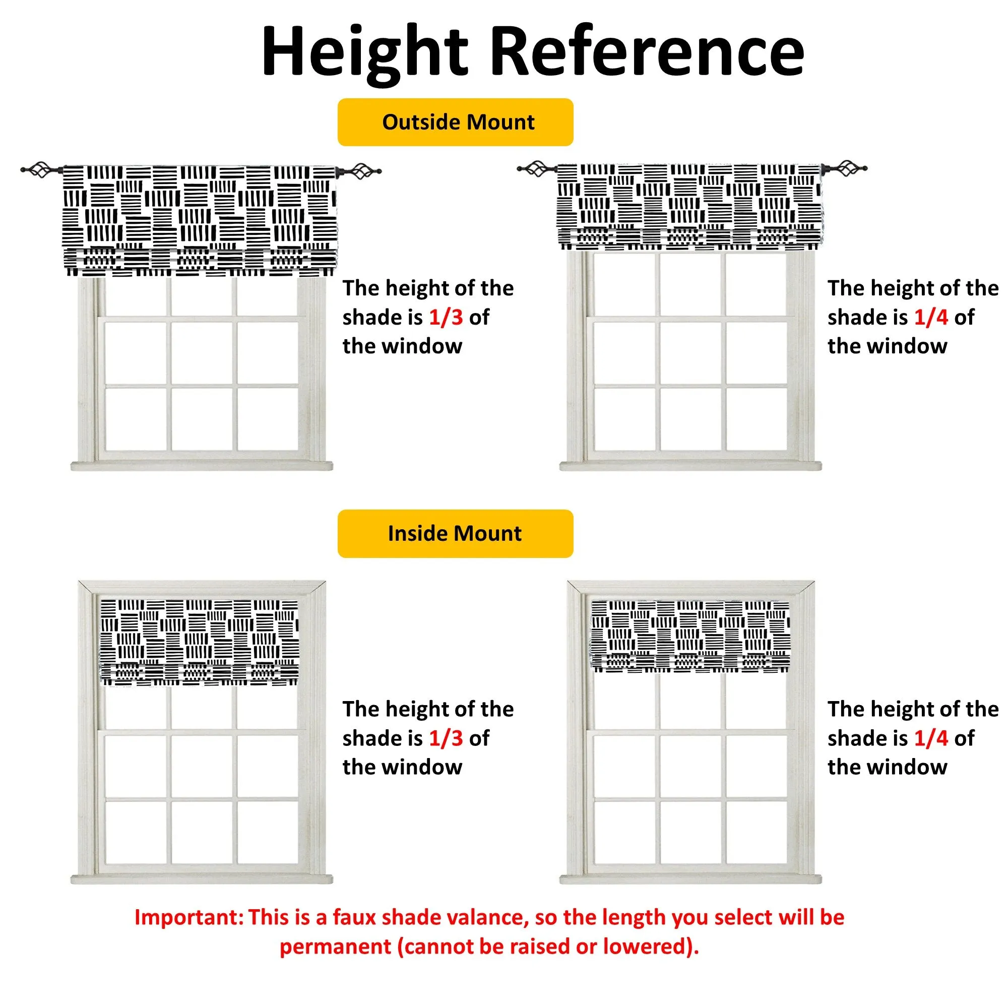 Portofino Lemon Faux Roman Shade Valance