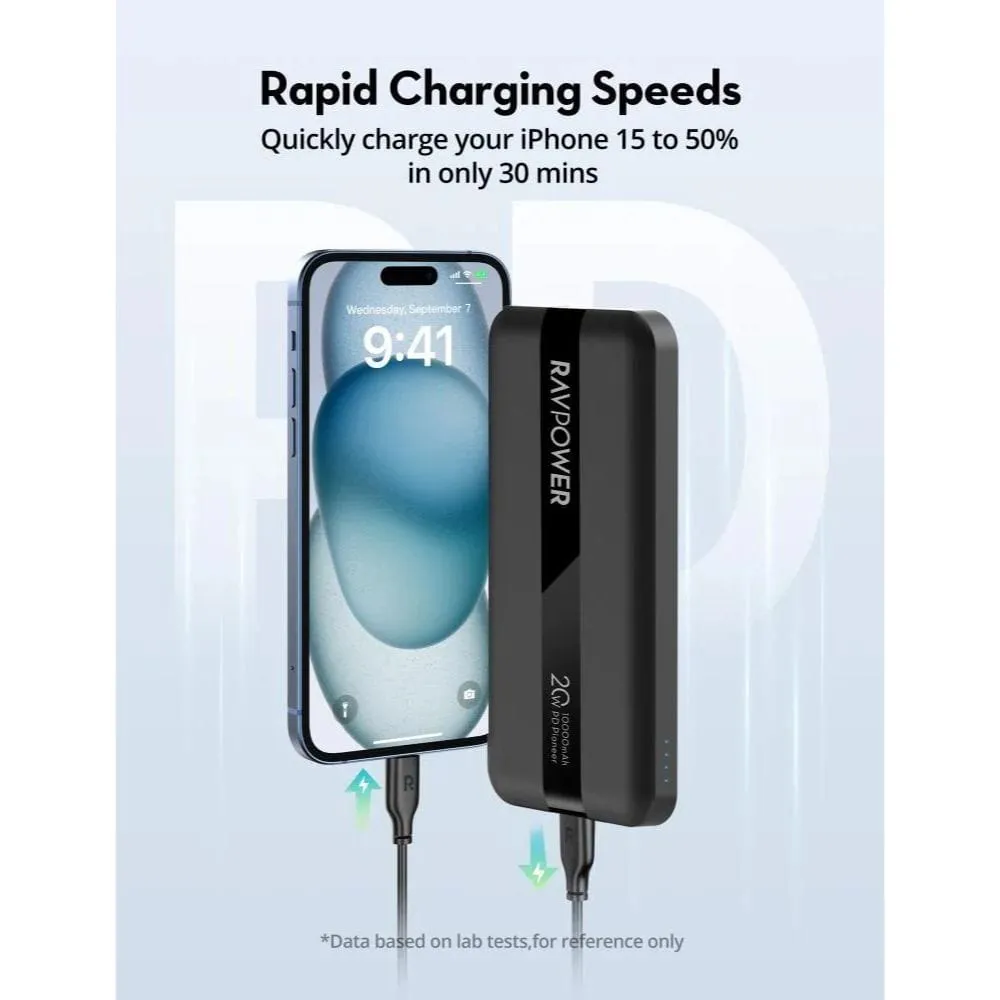 RAVPOWER 20W 2 Ports Power Bank (10000mAh) - PB1236