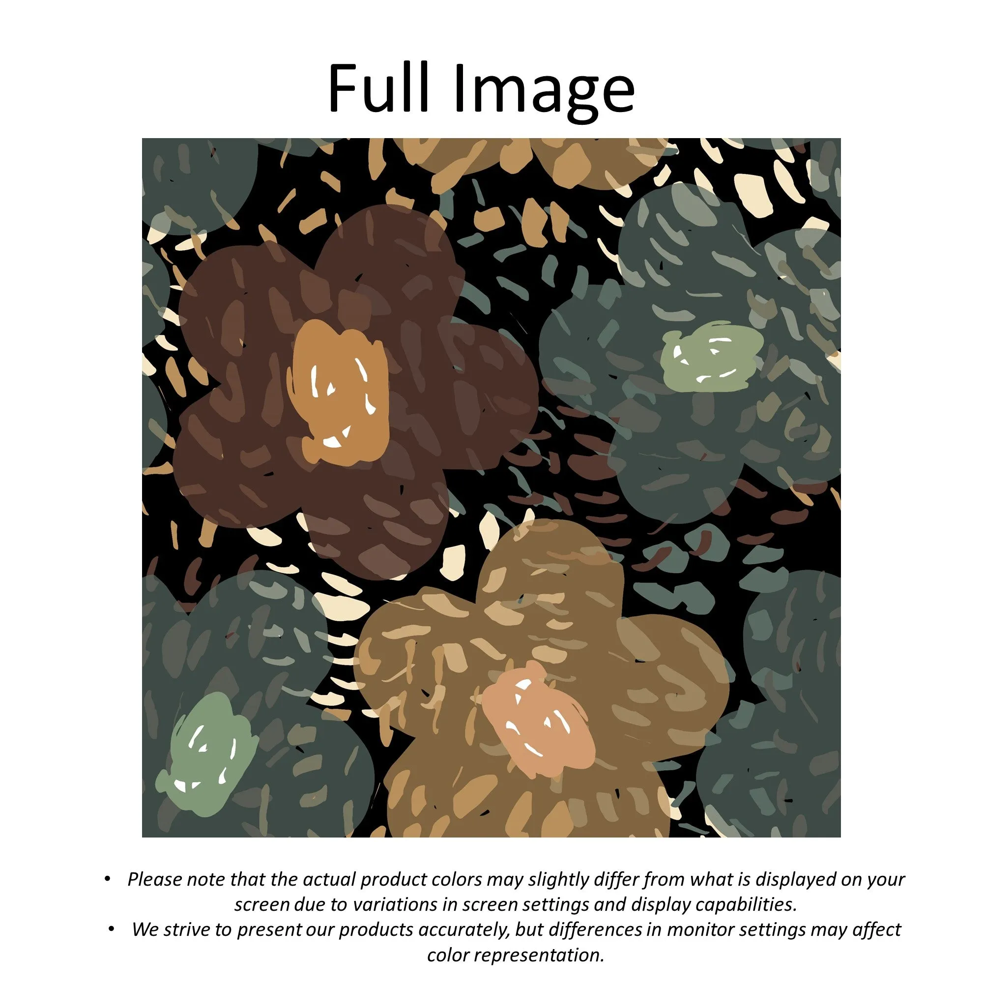 Retro Floral Abstract Linen Faux Roman Shade Valance