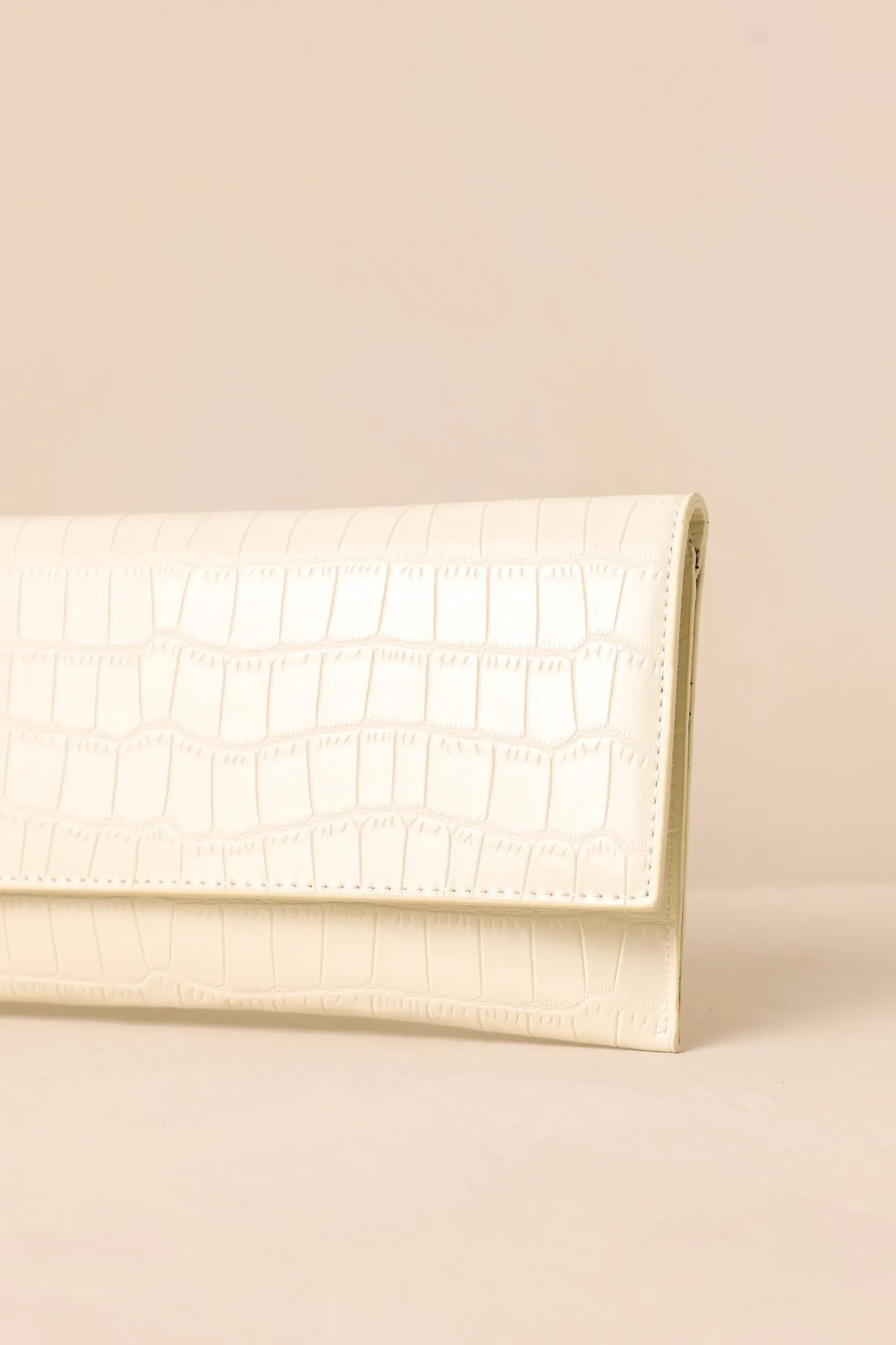 Spirit of Euphoria Ivory Faux Croc Clutch