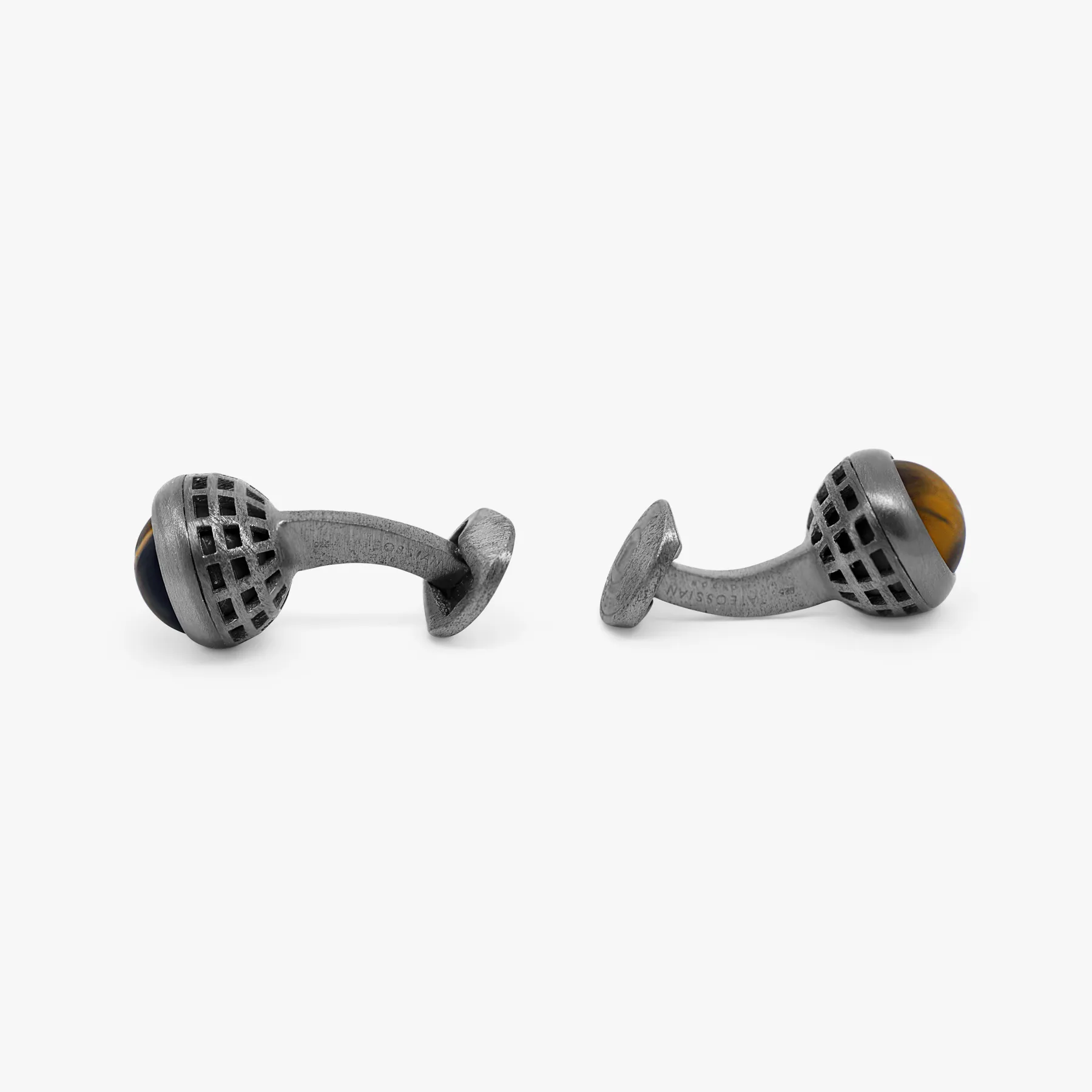Sterling silver Revolve cufflinks with tiger eye