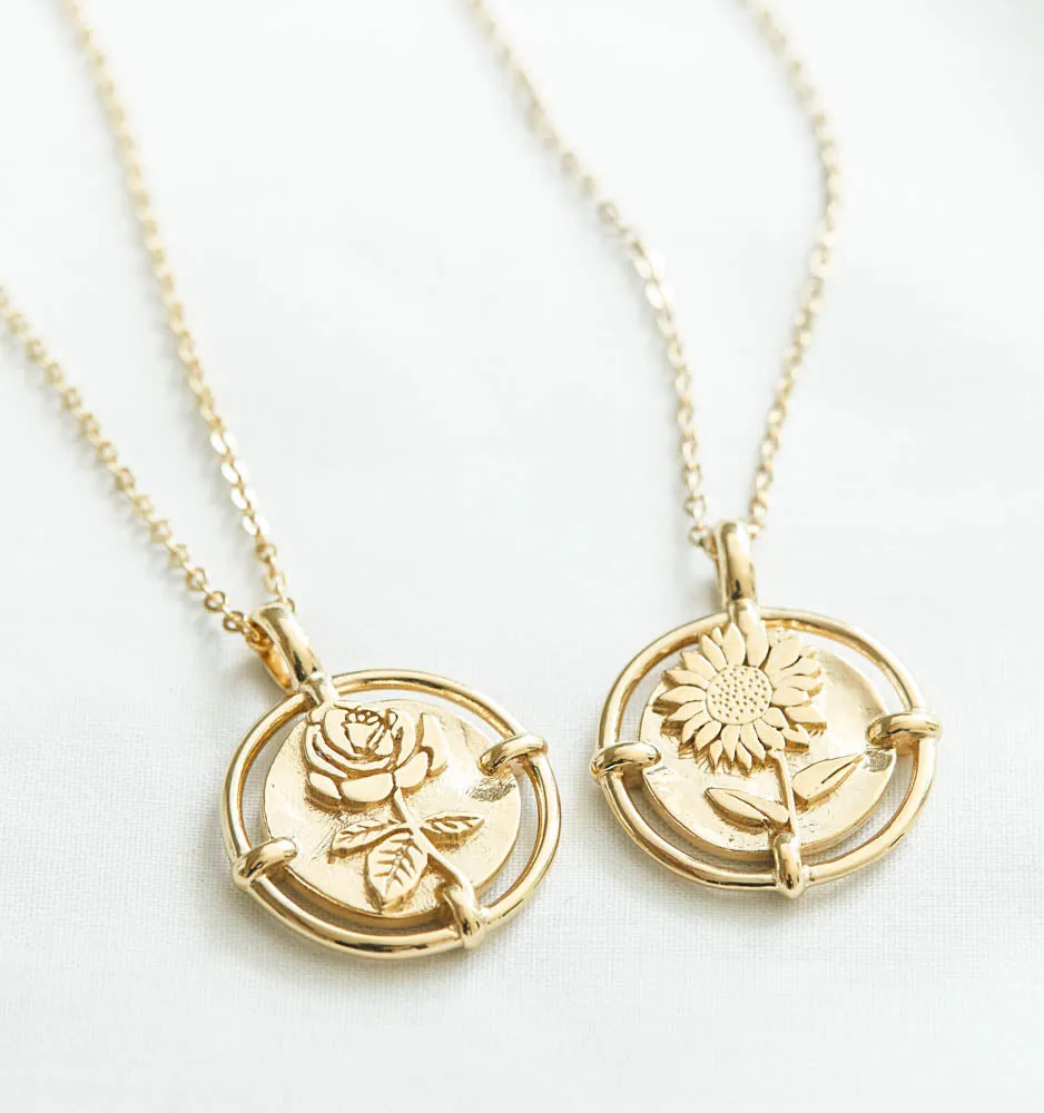 Sunflower Necklace With Frame