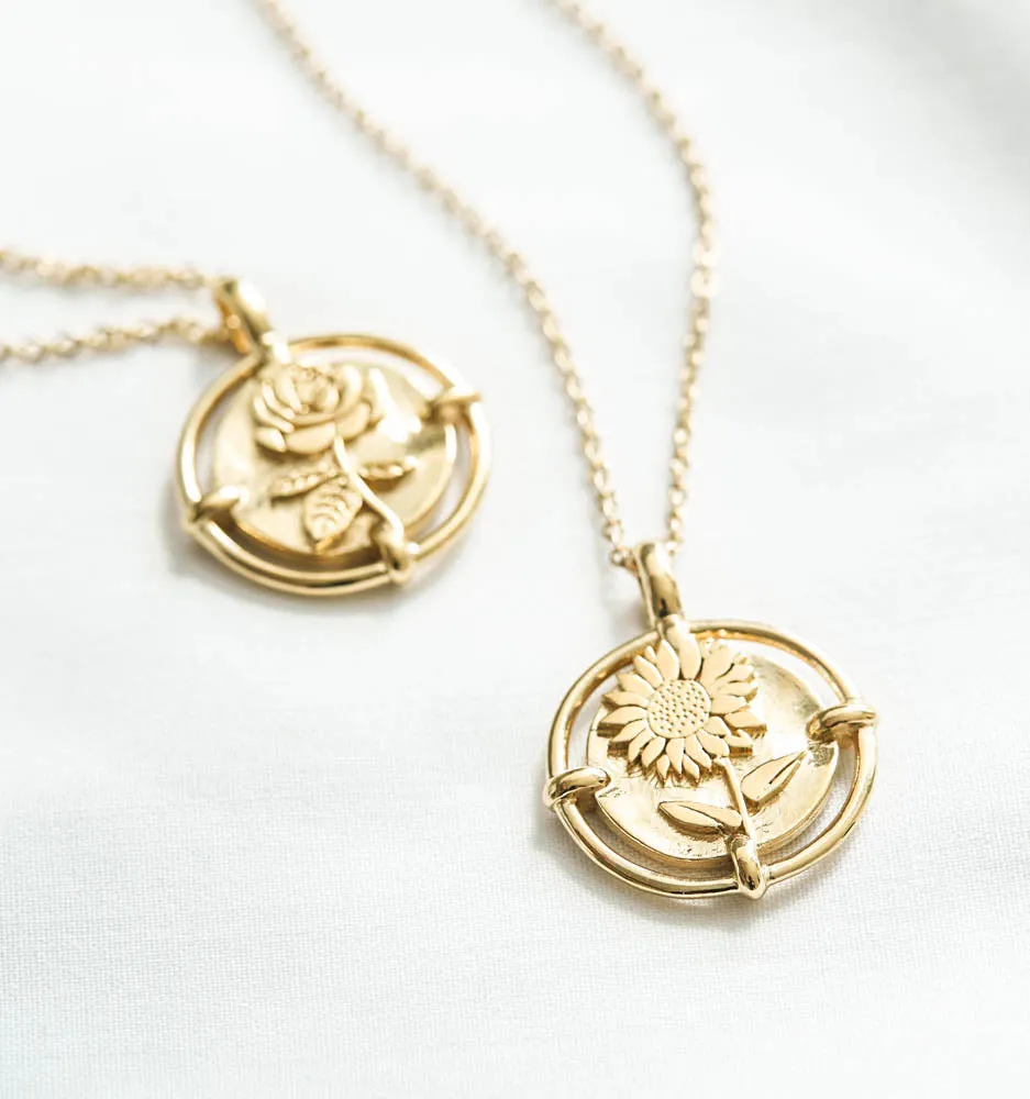 Sunflower Necklace With Frame