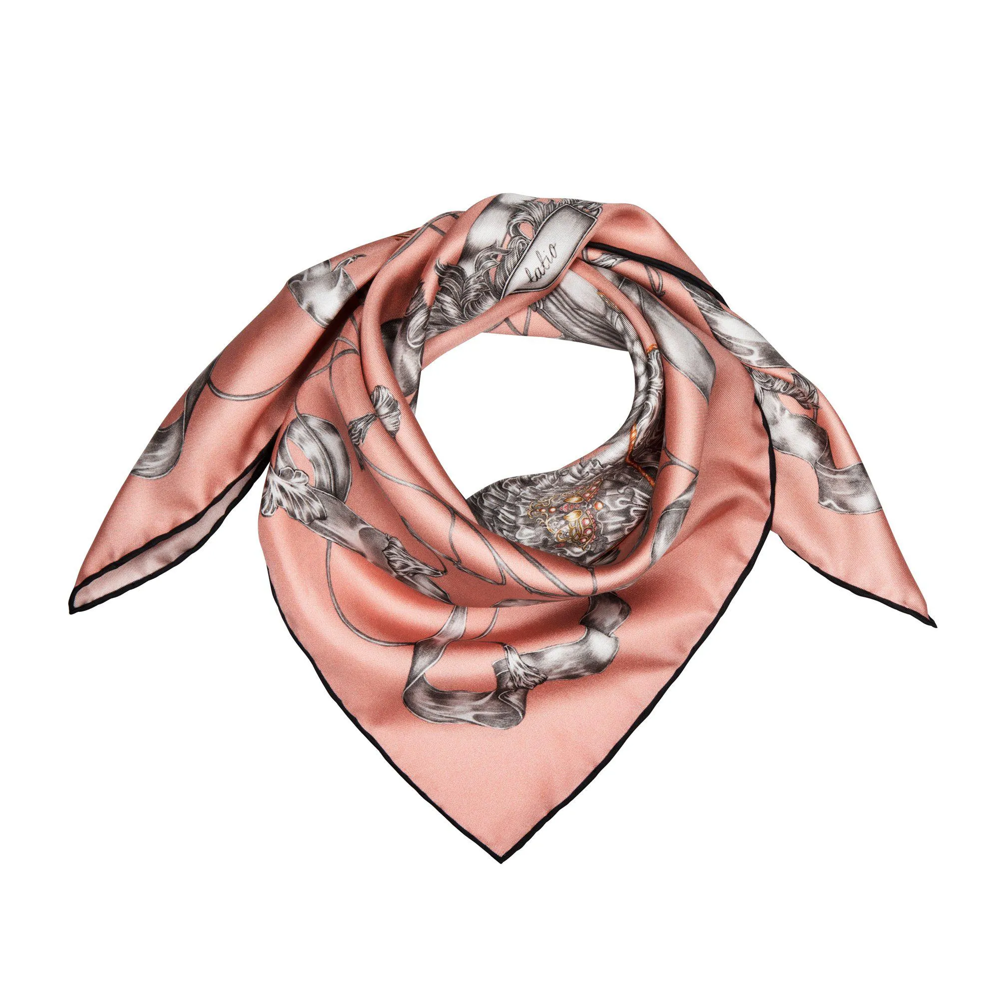 Totem Tiger Mini Silk Scarf Pink