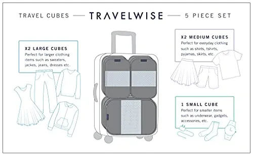 TravelWise Packing Cubes, Navy Airplanes Set