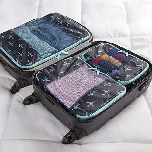 TravelWise Packing Cubes, Navy Airplanes Set